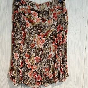 Requirements broom pleated elastic waist  floral retro skirt size 16